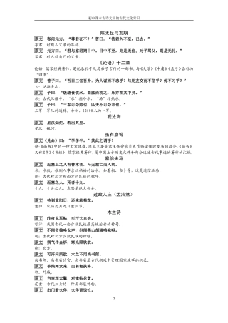 初中教材古诗文中的古代文化常识