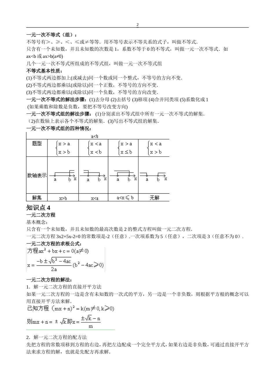 初中数学方程及方程的解知识点总结_第2页