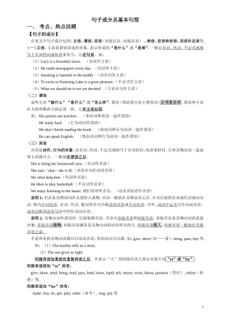 初中英语句子成分讲解-练习及答案