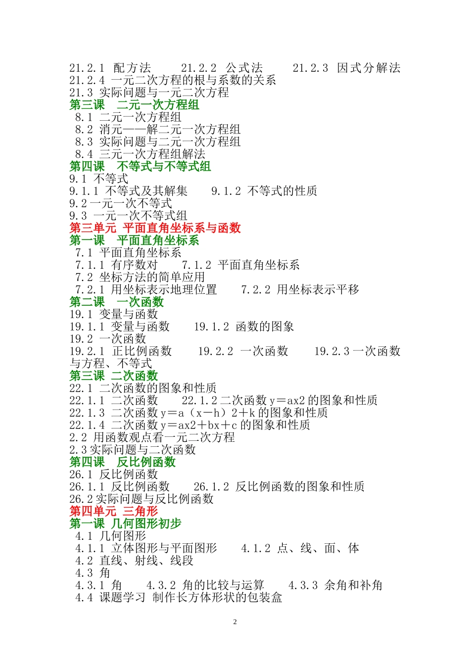 初中数学复习进度规划_第2页