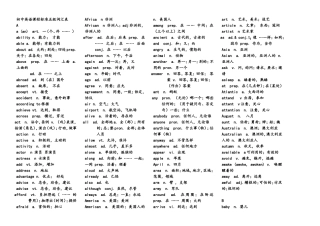 初中英语课程标准五级词汇表(打印版)