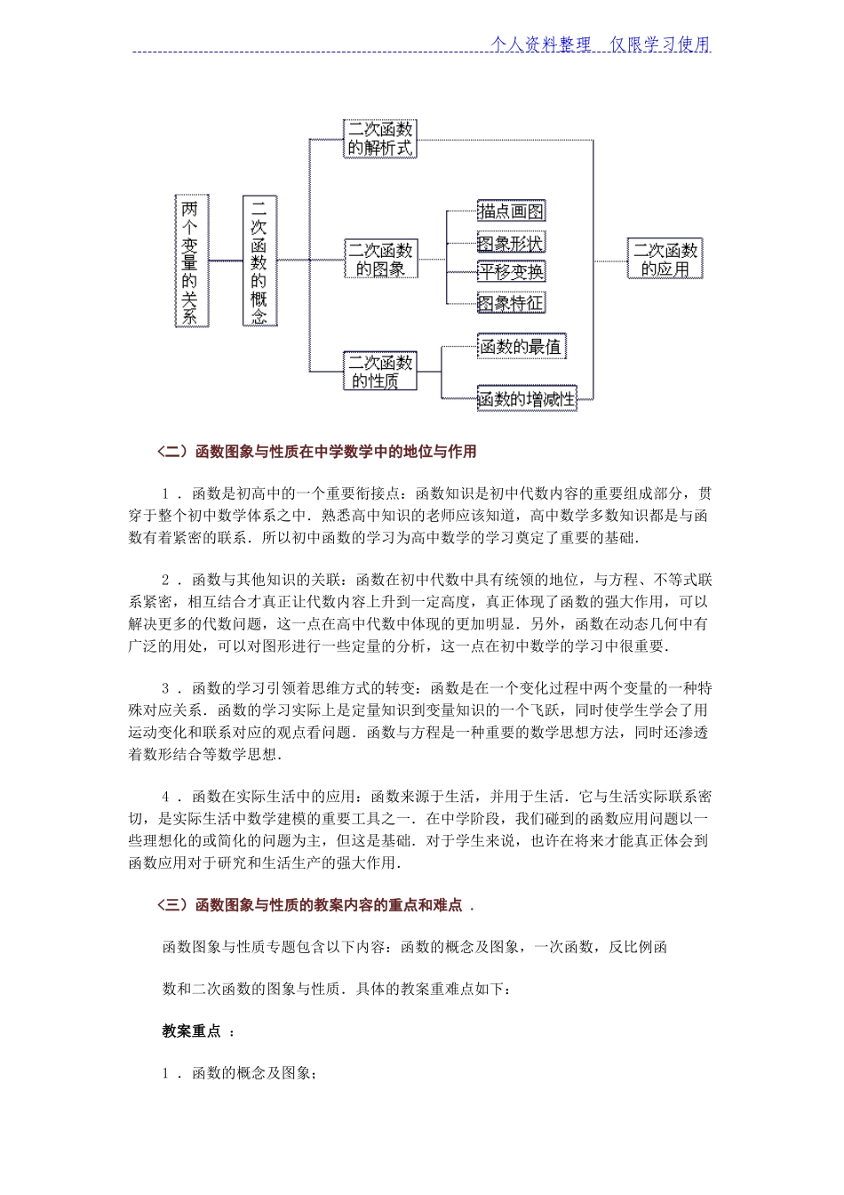 初中数学函数图像与性质教学研究报告_第2页