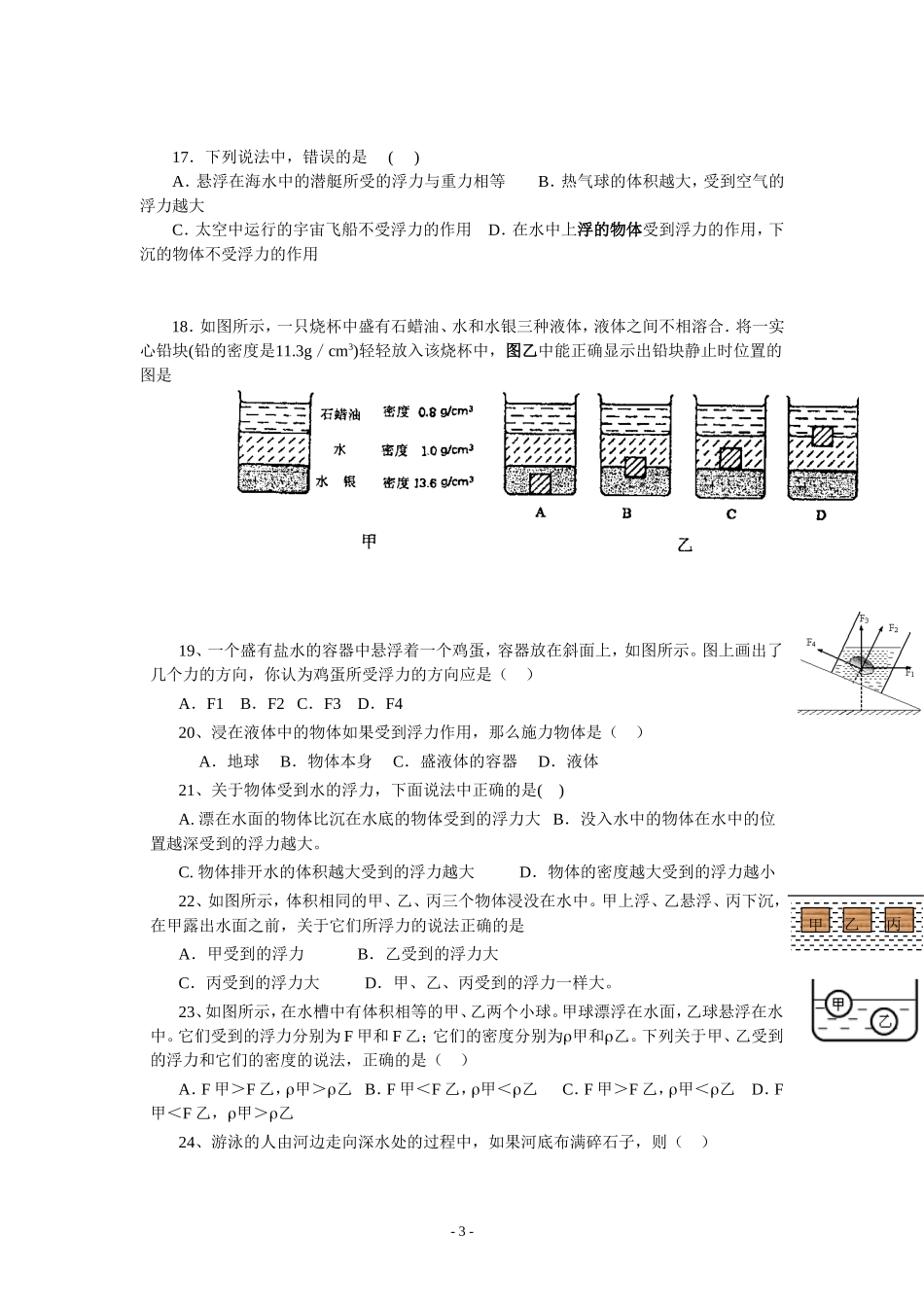 初中物理绝对经典80道难题--浮力2(同名16679)_第3页