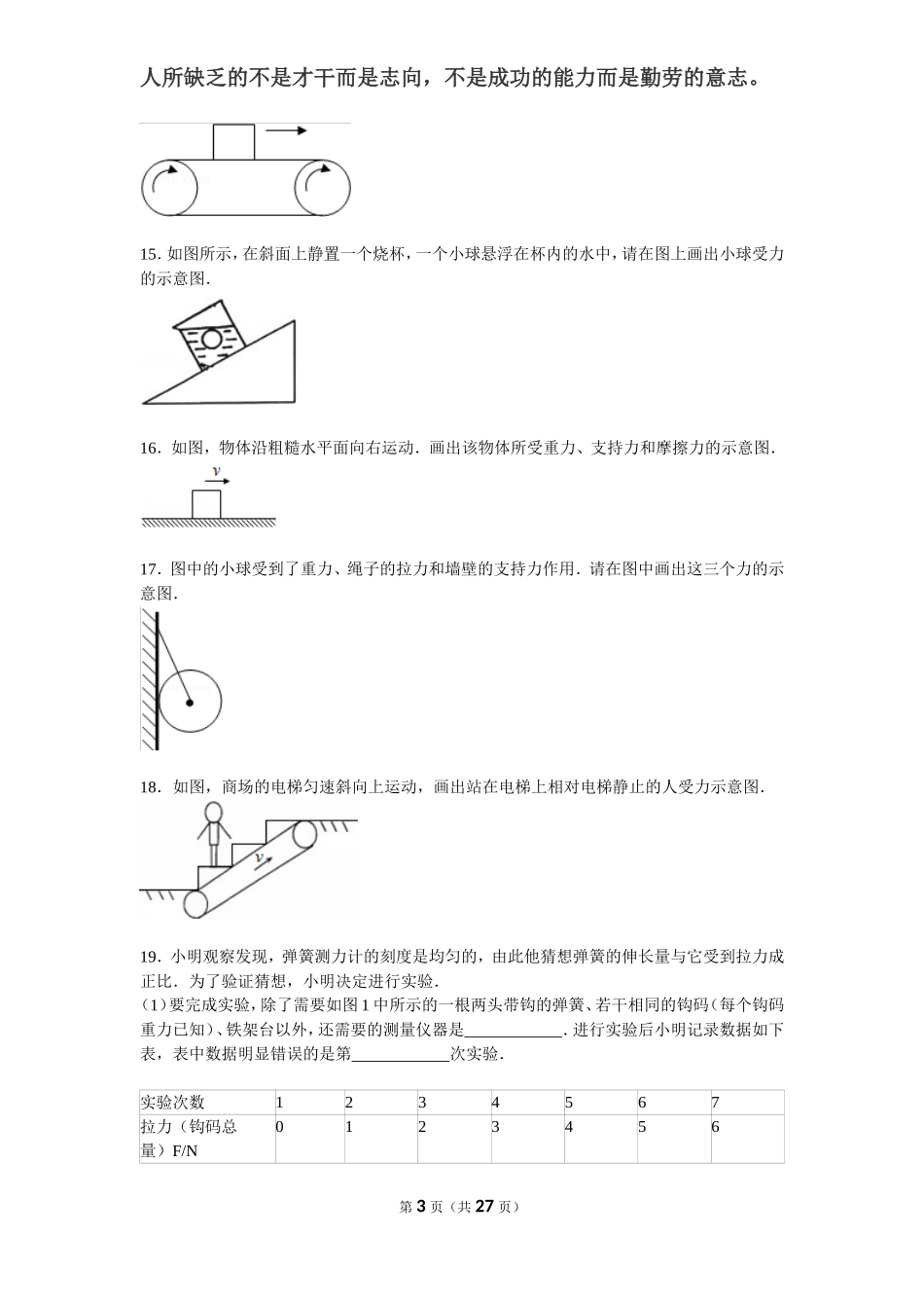 初中物理-力-填空题1_第3页