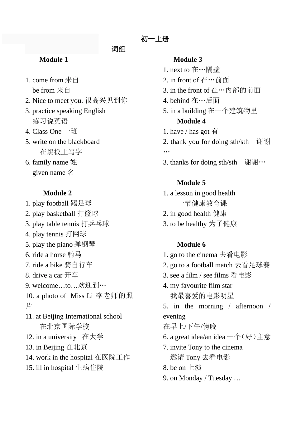 初中英语全部词组(精华)超800短语集版本教材中考必备_第1页