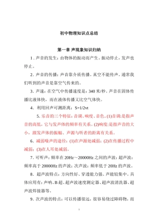 初中物理强化教学