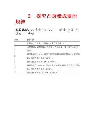 初中物理实验操作步骤