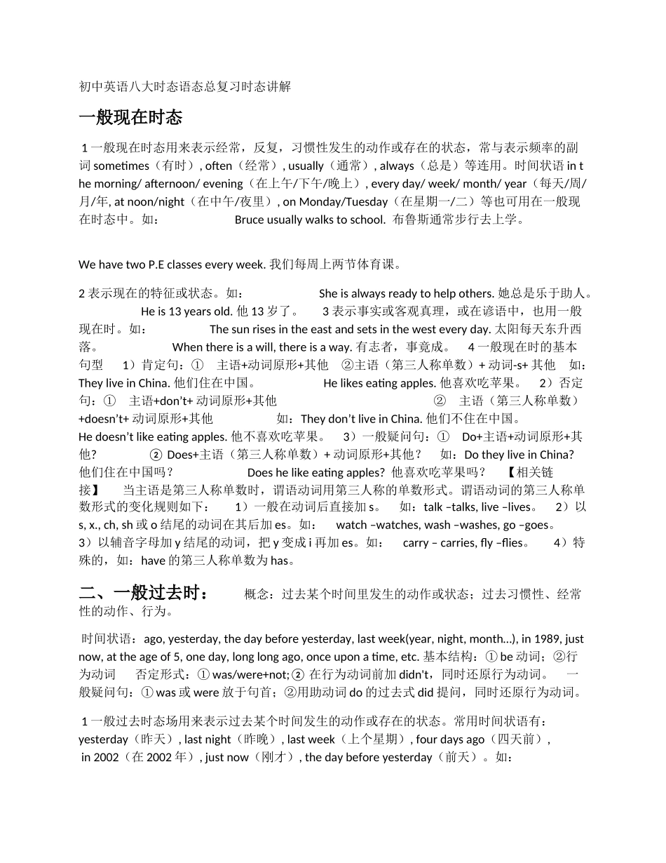 初中英语时态知识点汇总_第1页