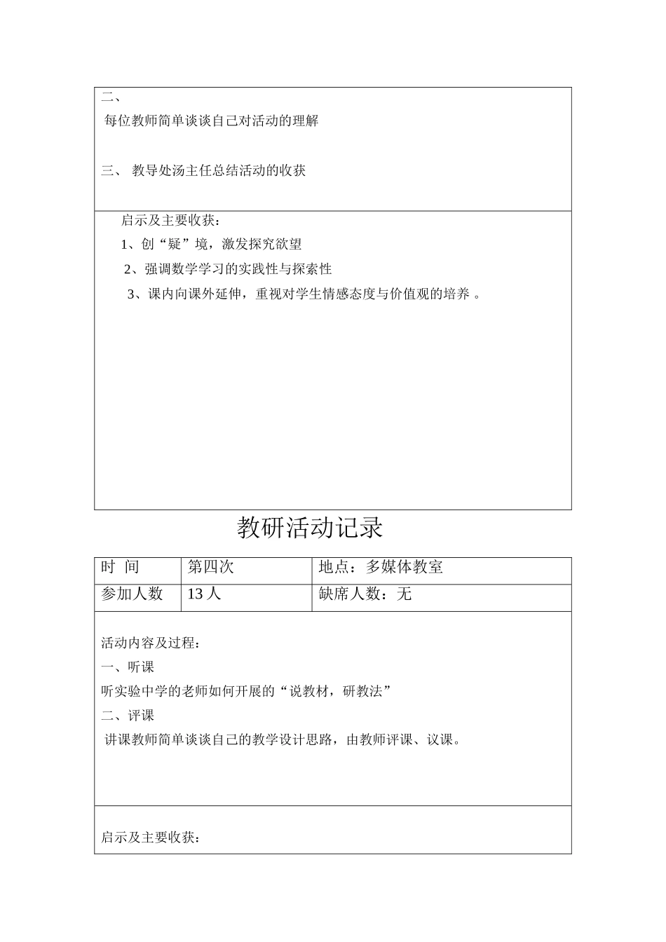 初中数学教研活动记录(同名5050)_第3页