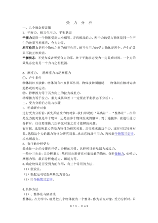 初中物理受力分析方法和步骤