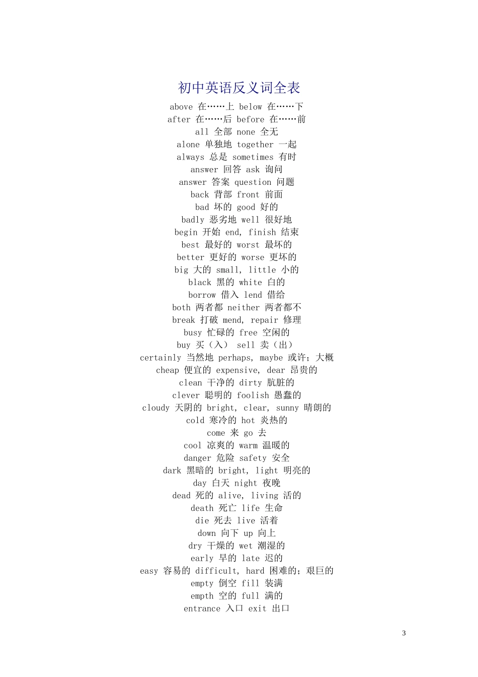 初中英语同义词全表_第3页