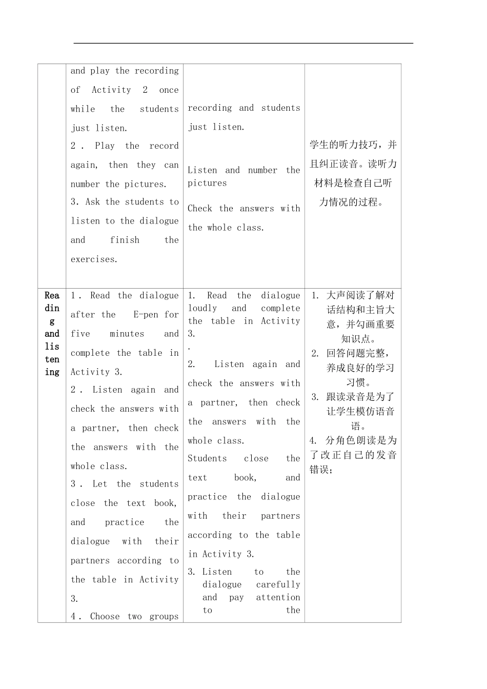 初中英语外研版七年级上册高效课堂资料M9U1教学设计-(2)_第3页