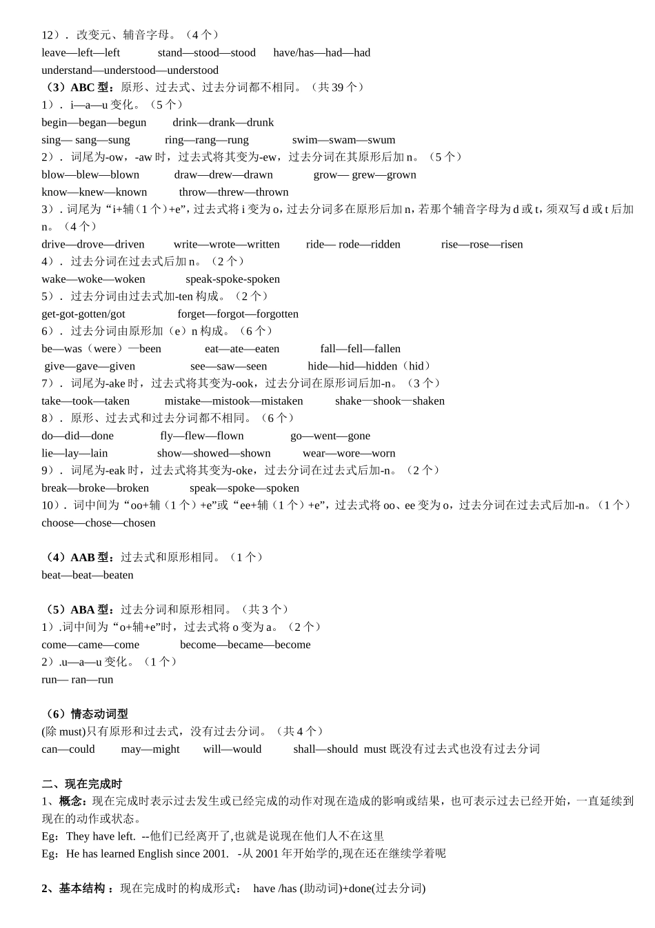 初中英语完成时态讲义+习题_第2页