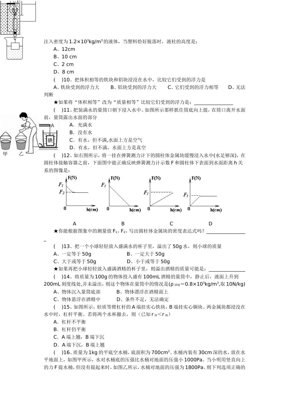 初中物理压强和浮力专题复习一_第2页