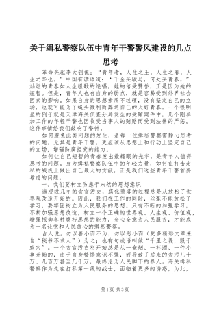 关于缉私警察队伍中青年干警警风建设的几点思考