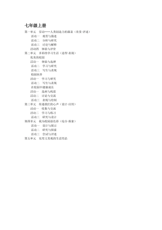 初中美术教材目录