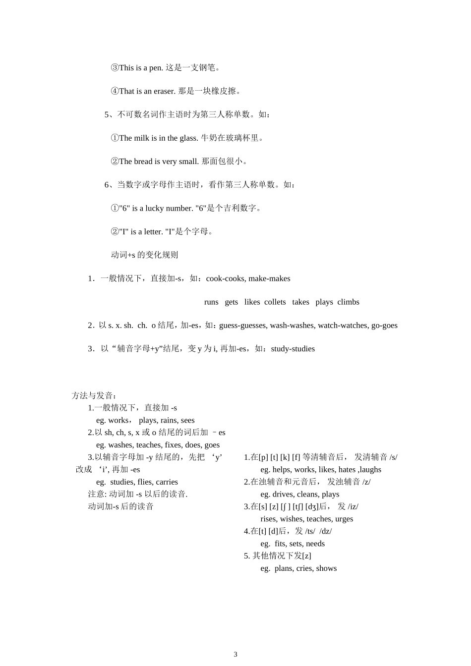 初中英语一般现在时_第3页