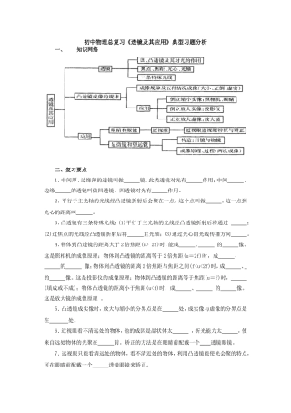 初中物理总复习《透镜及其应用》典型习题分析