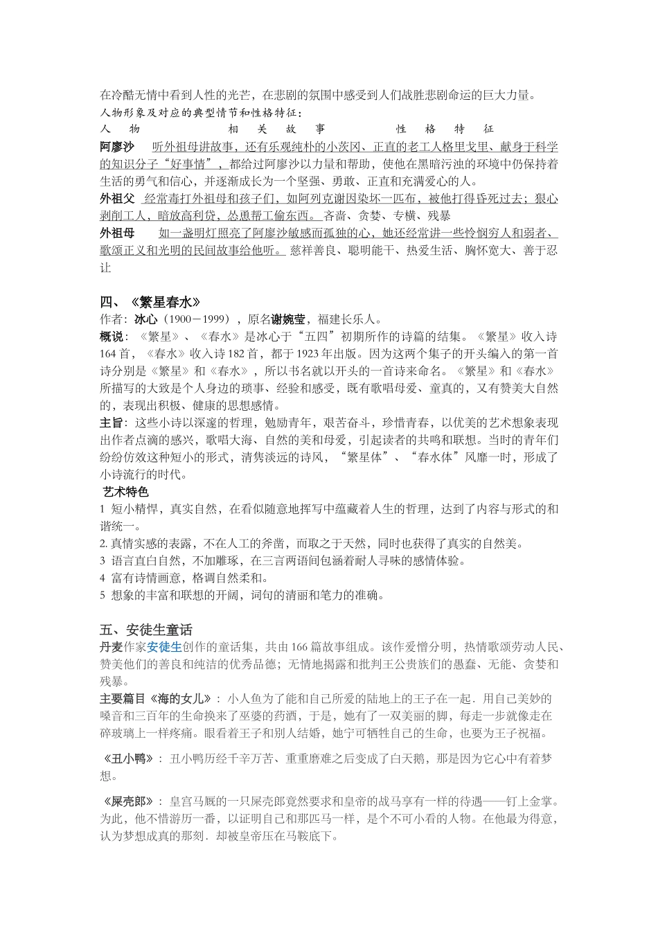 初中名著阅读梗概_第2页