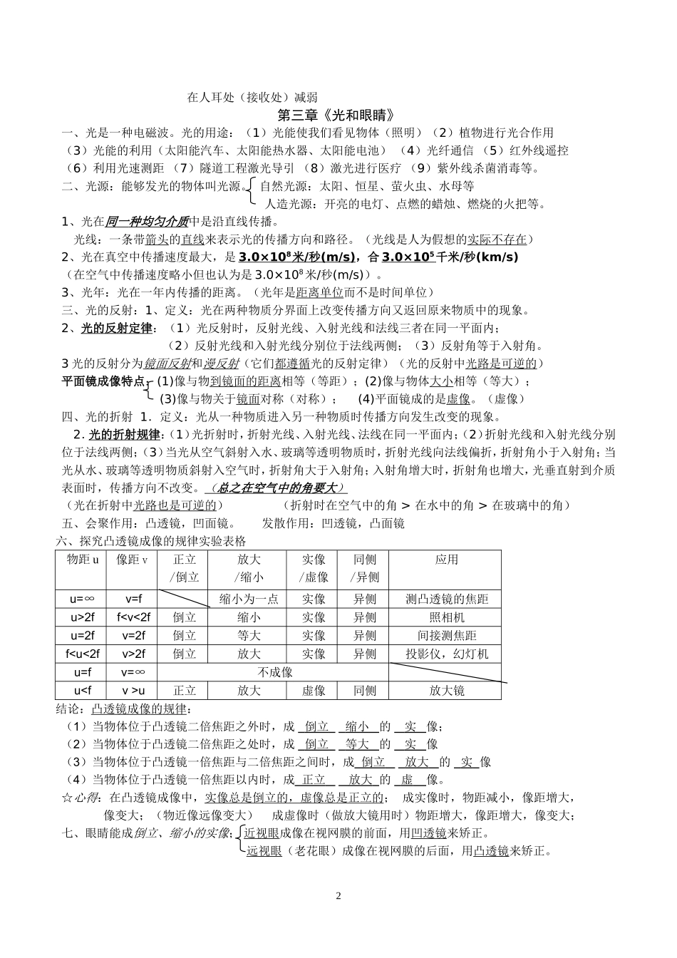 初中物理总复习知识点大全(同名6105)_第2页