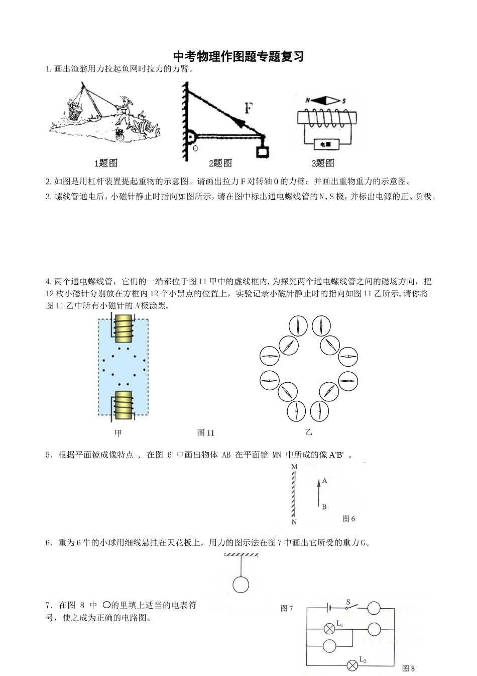 初中物理作图题汇总_第1页