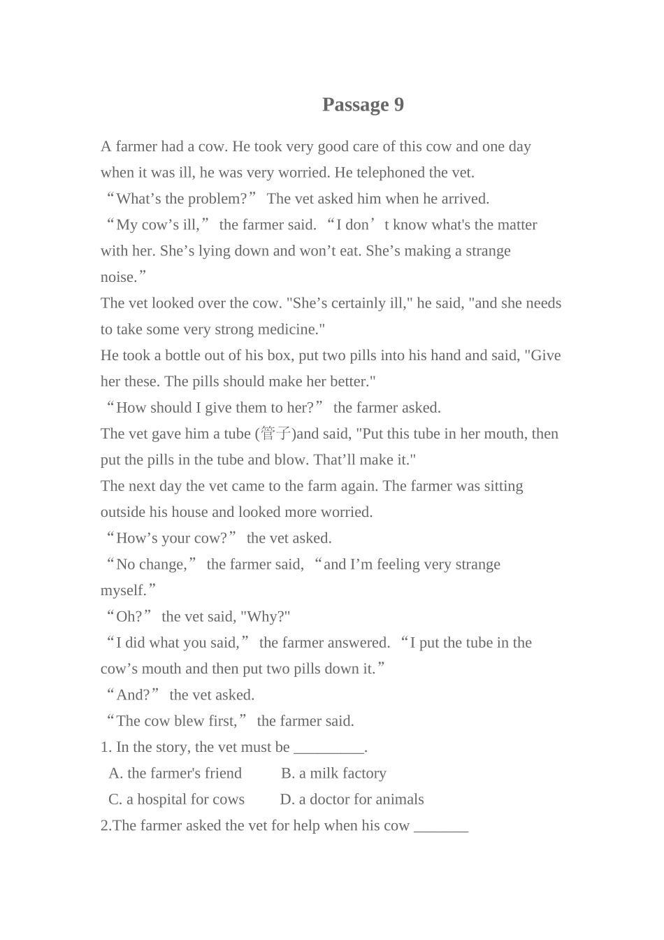 初中趣味英语阅读_第1页