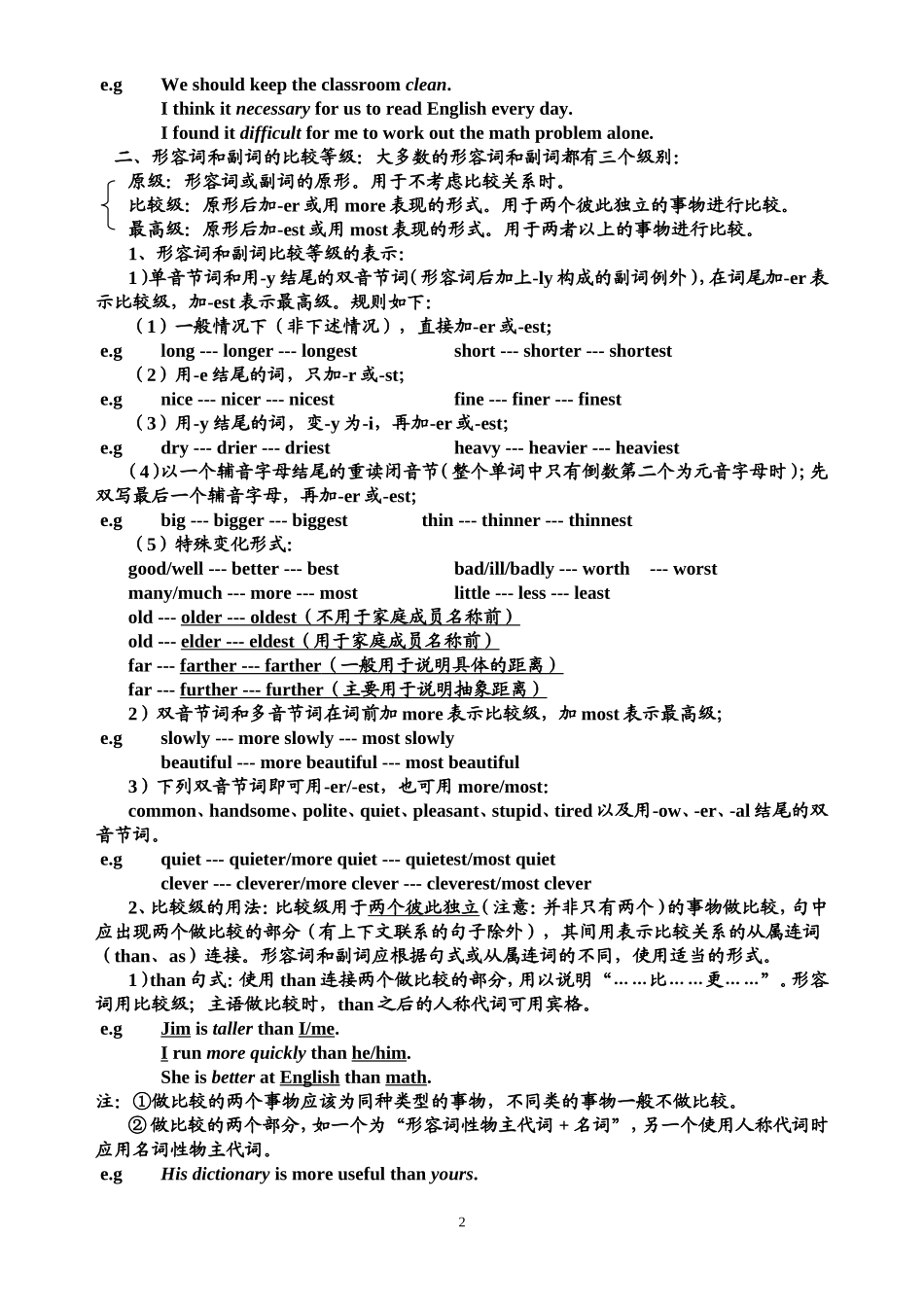 初-中-英-语-语-法-知-识-汇-编3形容词、冠词、数词_第2页