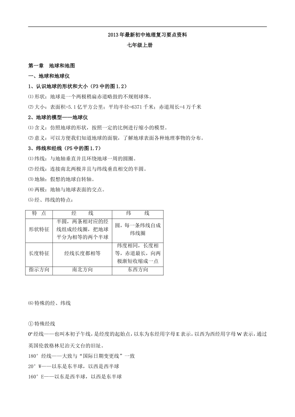 初中人教版地理会考复习资料(62页)_第1页
