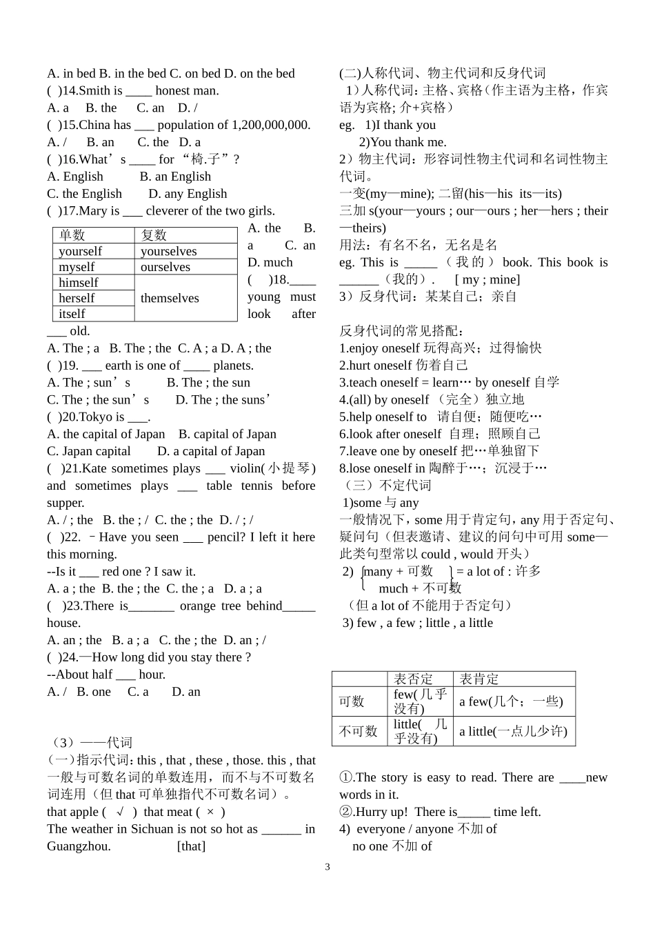 初中英语语法专项复习含答案_第3页