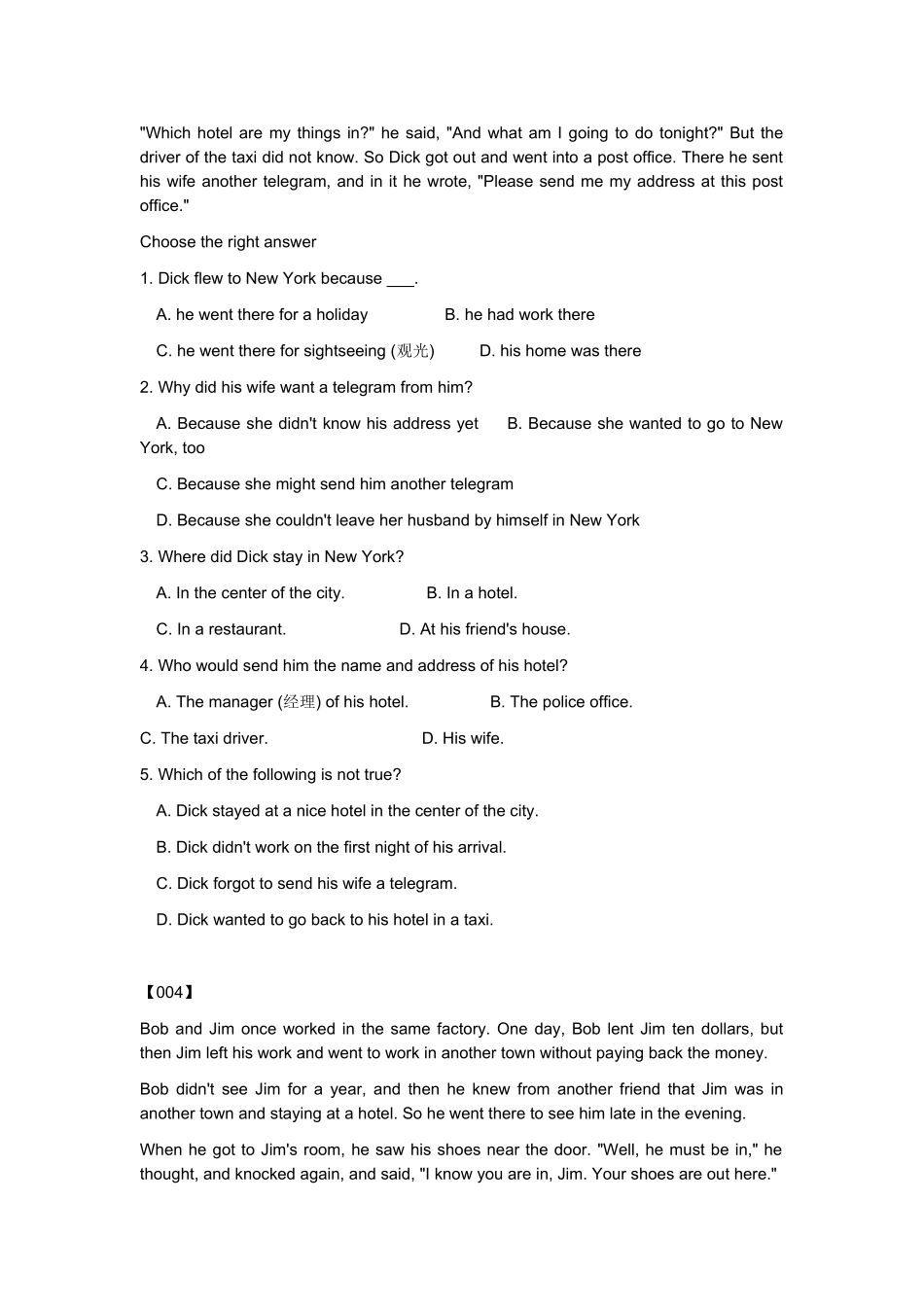 初中英语阅读100篇_第3页