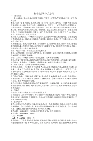 初中数学知识点总结(同名3555)