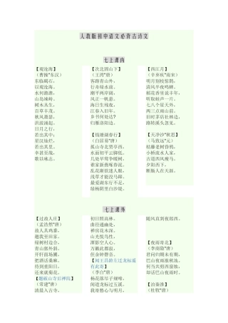 初中三年必背古诗