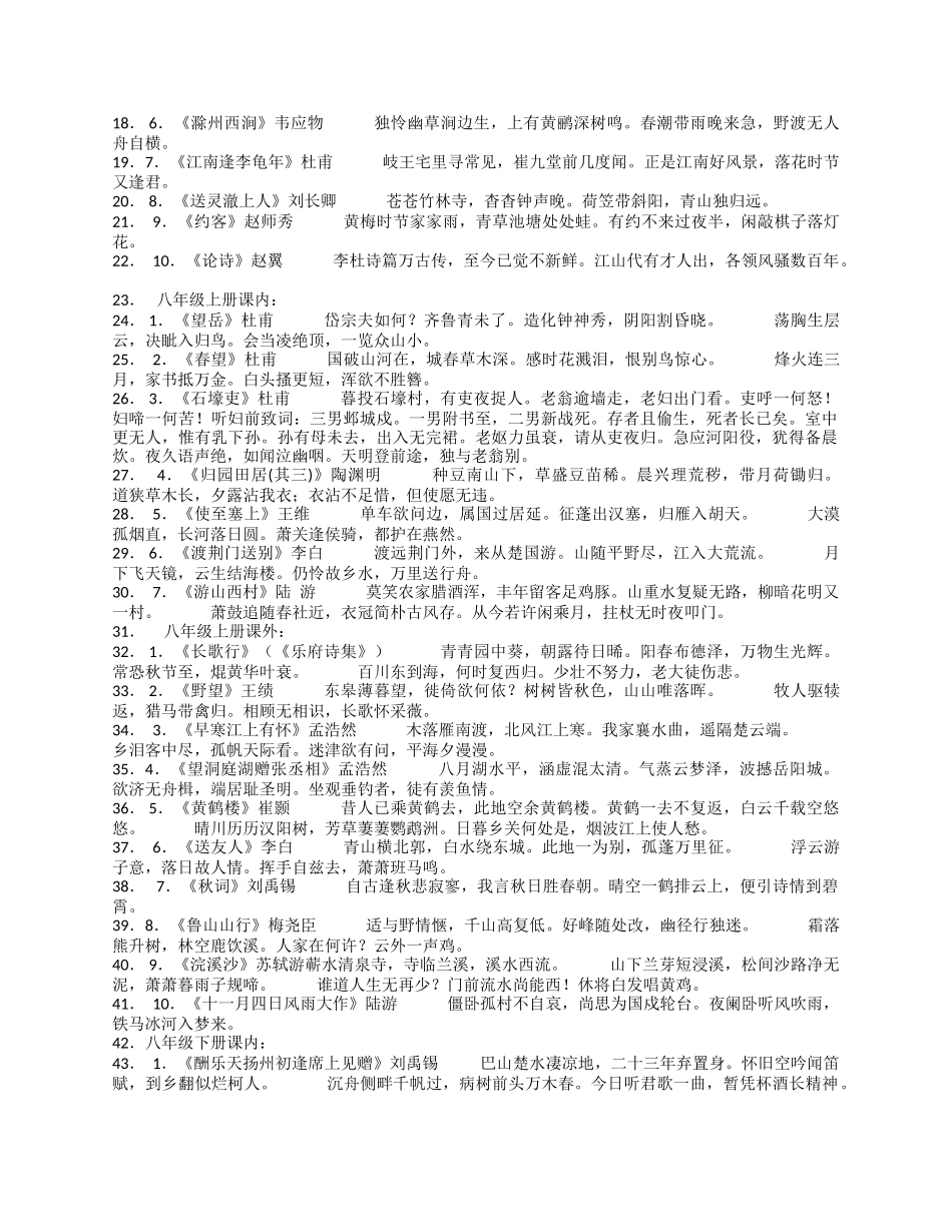 初中生必背古诗词90首_第2页