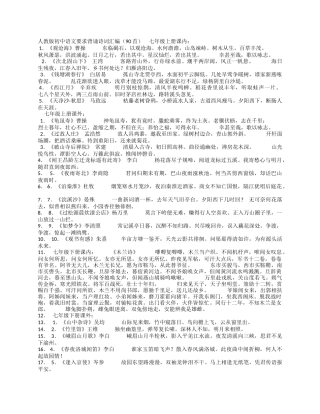初中生必背古诗词90首