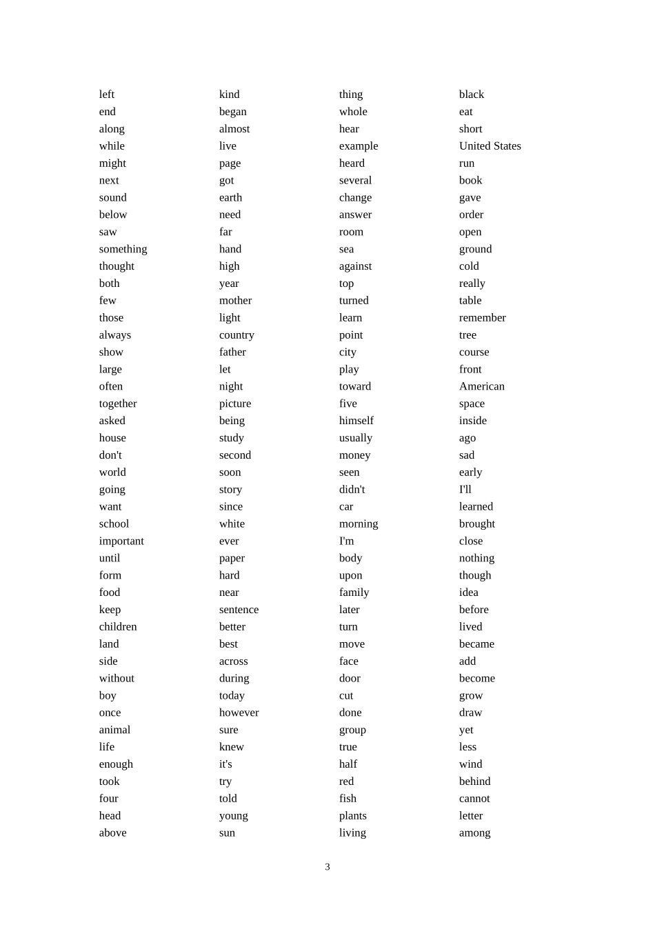 初中英语最基础词汇1200_第3页