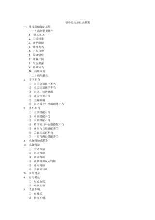 初中语文知识点框架