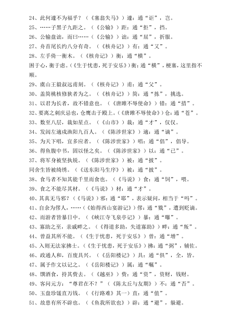 初中语文1-6册文言文知识点归纳(同名6771)_第2页