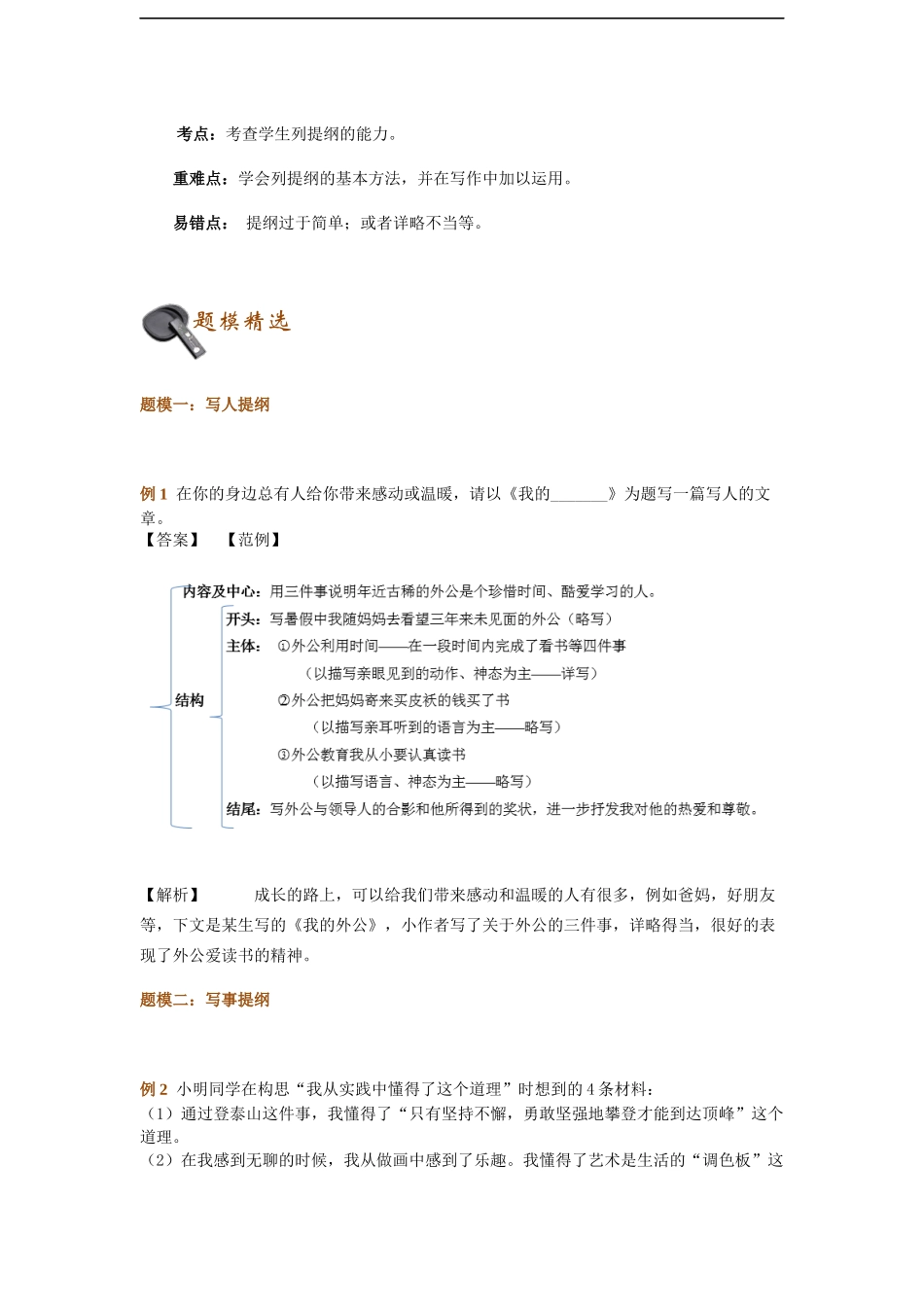 初中语文专题讲练：作文的列提纲_第3页