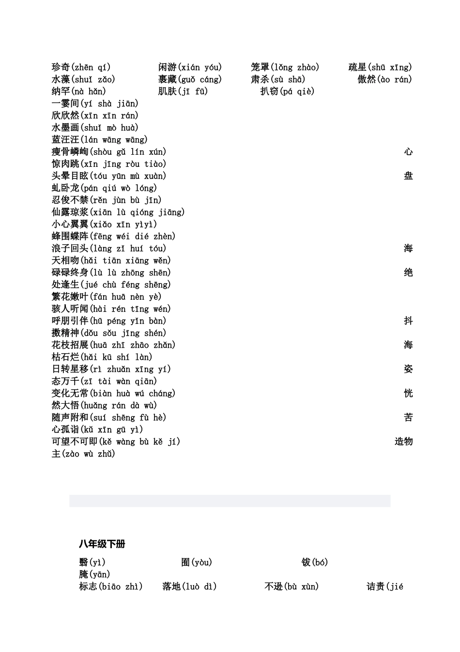 初中语文必考字词与拼音-汇总_第2页