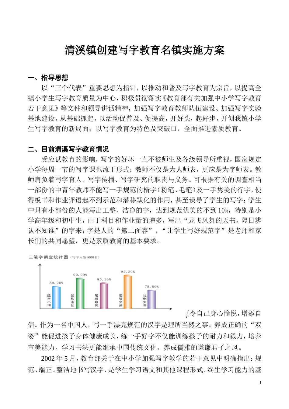 创建清溪写字教育名镇实施方案05[1].9.2_第1页