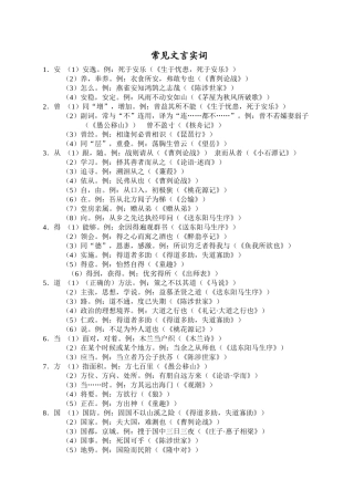 初中语文常见文言实词大全