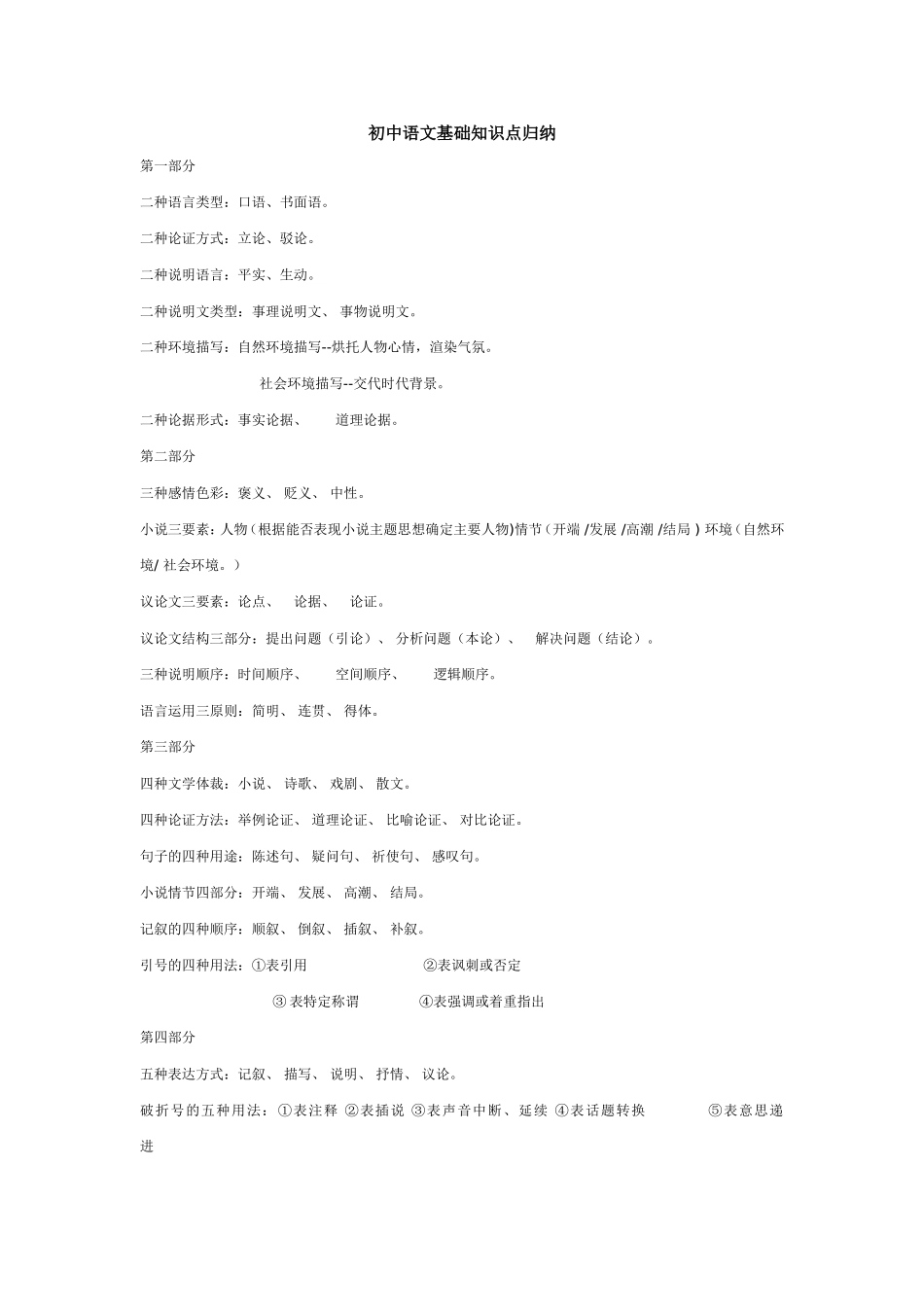 初中语文基础知识点归纳_第1页