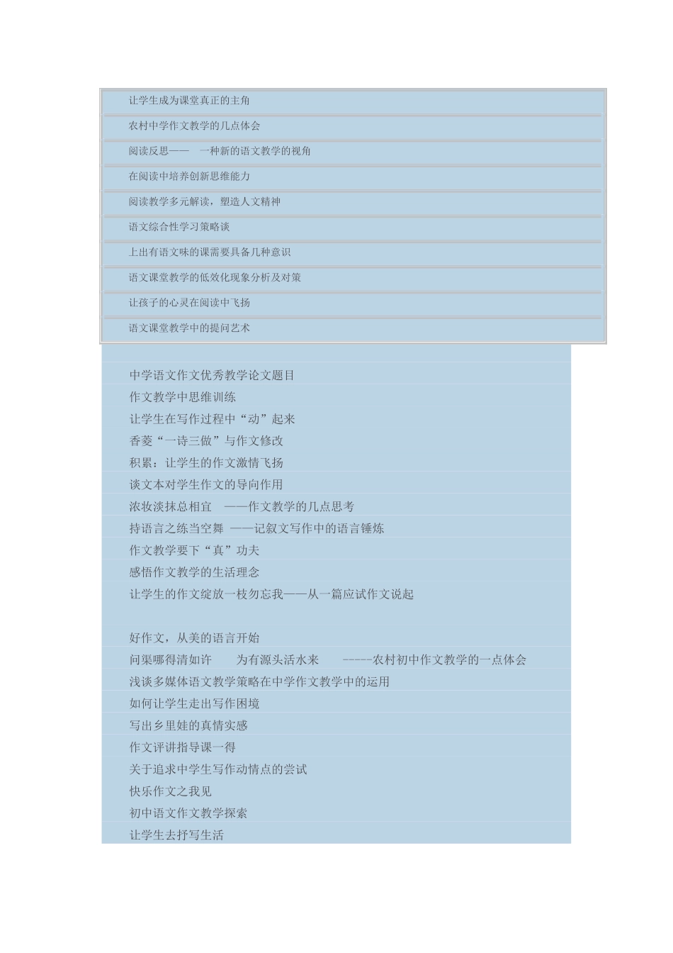 初中语文教学优秀论文选题_第3页