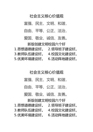 创建文明校园六个好-------社会主义核心价值观