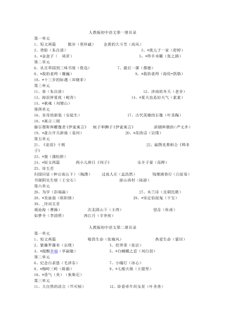 初中语文课文目录