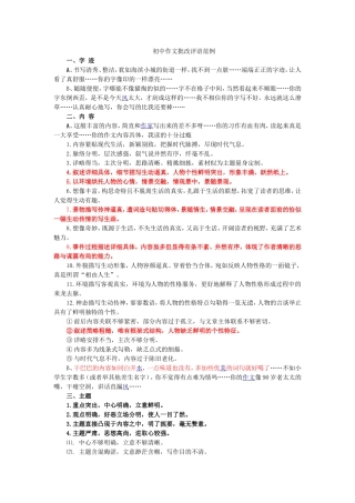 初中作文批改评语范例