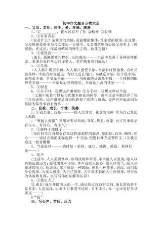 初中作文题目分类大全(沈)