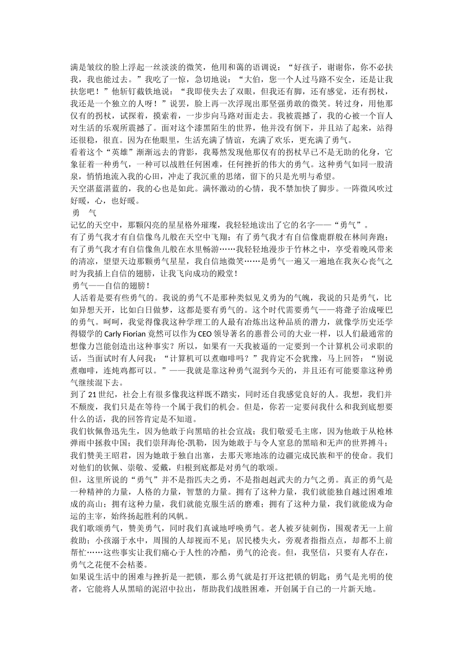 初中作文——勇气_第2页