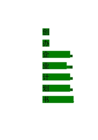 创办企业计划书(模板)