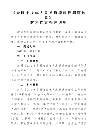 创城材料档案整理说明